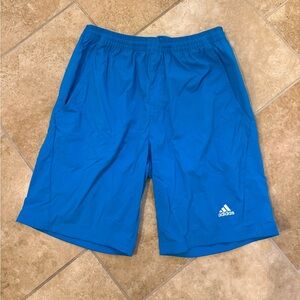 Adidas Youth Large Bright Blue Athletic Training Shorts with Pockets